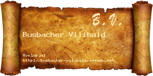 Busbacher Vilibald névjegykártya